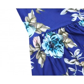 Floral Blue Swing Kids' Dress with Hidden Pockets