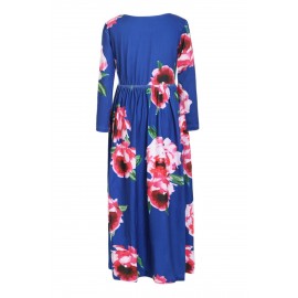 Blue Floral Maxi Dress for Kids