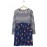Navy Striped Cartoon Hedgehog Kid Dress