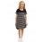 Black Colorblock Patchwork Striped Girls' Dress