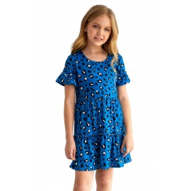 Girls' Ruffled Girly Leopard Print Dress