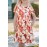 Crewneck Short Sleeve Floral Girl's Midi Dress