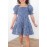 Blue Little Girl Puff Sleeve Leopard Print Empire Dress