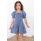 Blue Little Girl Puff Sleeve Leopard Print Empire Dress