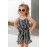 Black Striped Spaghetti Straps Little Girl Romper