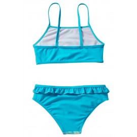 Blue Floral Strappy Little Girls’ Tankini Set