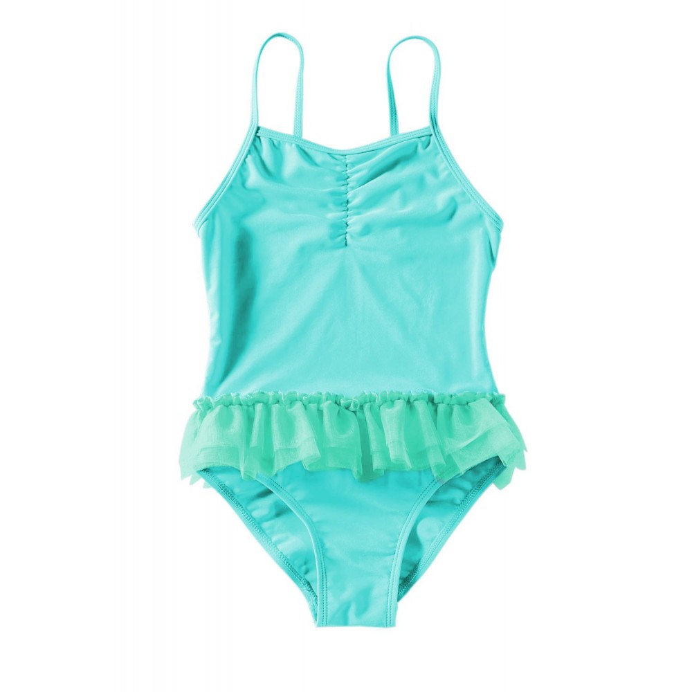 Blue Ruffles One Piece Swimsuit for Girls