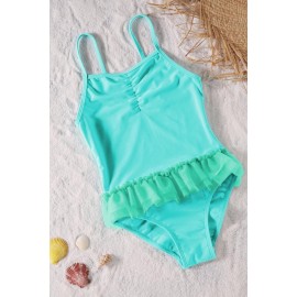 Blue Ruffles One Piece Swimsuit for Girls