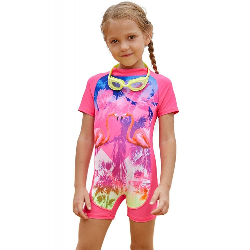 Pink Flamingo Love One Piece Swimsuit for Little Girl