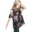 Black Ruffled Cold Shoulder Floral Girls' Top