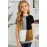 Brown Round Neck Color Block Little Girl T-shirt