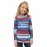 Blue Cowl Neck Girl's Striped Sweatshirt
