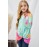 Green Tie Dyed Twist Knot Girl's Long Sleeve Top