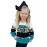 Girl's Turquoise Leopard Knitted Sweater