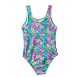 Little Girl’s Flower Print One Piece Swimsuit